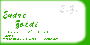 endre zoldi business card